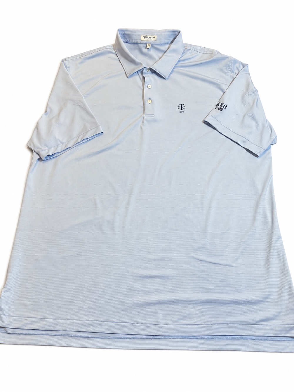 Peter Millar Summer Comfort 3XL Blue Stripe Golf Polo Stretch